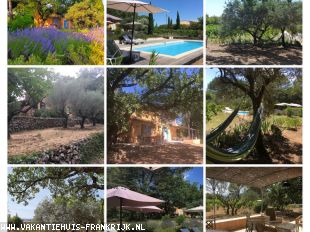 vakantiehuis in Frankrijk te huur: Vakantiehuis op groot terrein met privé zwembad bij gezellig dorp in hart van de Provence voor 6 personen 