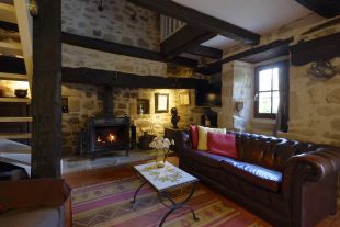 salon met open haard