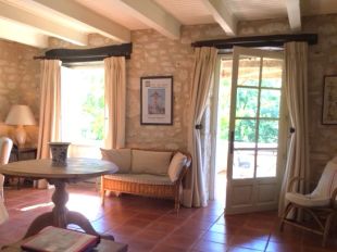 Door to the covered terrace from the sitting room