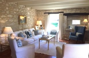 One end of the large sitting room