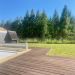 View at the back onto the forest