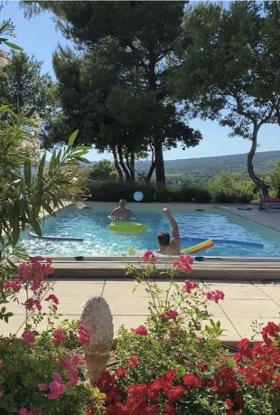genieten in het verwarmde zwembad 10x5  1,40 diep