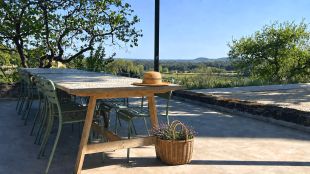 Terras met uitzicht over de wijngaarden