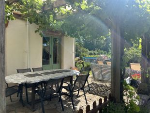 On the covered terrace