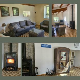 woonkamer met haard