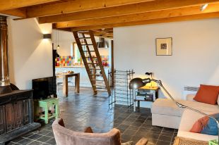 Woonkamer met open haard