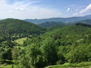 Fenomenaal uitzicht op de groene heuvels en bergen