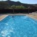 Fijn zoutwaterzwembad <br>Vanuit het zwembad zicht op Sampzon en mooie natuur