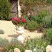 garden urn with geraniums