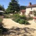 partial garden with seating area