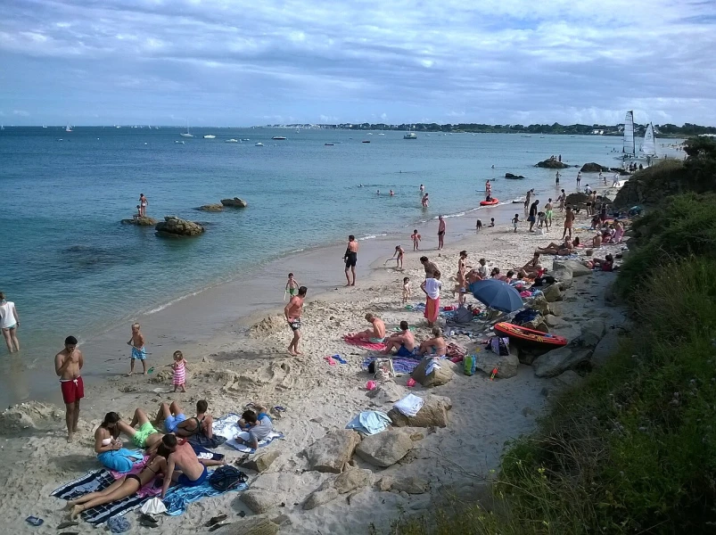 Een gezellig strand aan de Golf van Morbihan