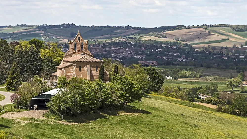 Het landschap van Beaumont-de-Lomagne Saint-Jean-de-Coquessac Chapelle