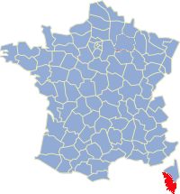 Kaart Frankrijk: departement Corse du Sud
