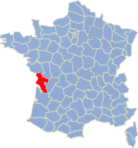 Kaart Frankrijk: departement Charente Maritime