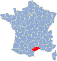 Kaart Frankrijk: departement Herault