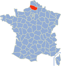 Kaart Frankrijk: departement Somme