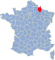 kaartje met departement Ardennes