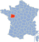 kaartje met departement Maine et Loire