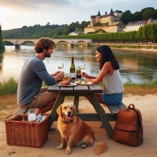 Leuk stel met vakantie in de Perigord streek in Frankrijk