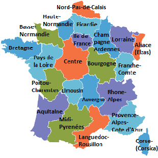 vakantieverblijven in de regio's van Frankrijk selecteren.