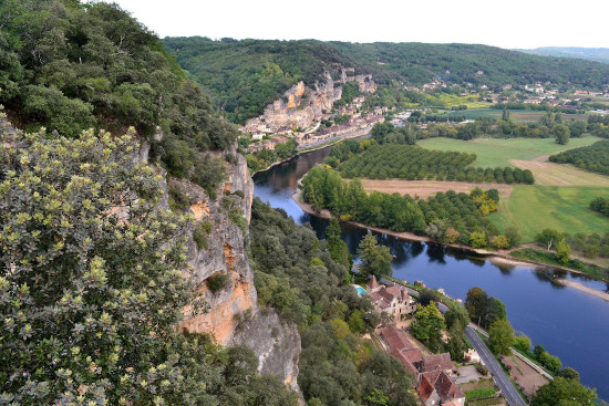 Rivier de Dordogne in de Aquitaine.